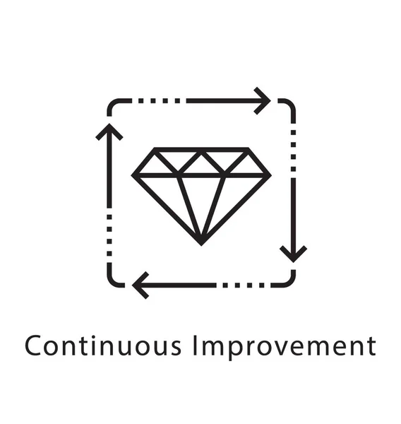 Kontinuerlig Förbättring Vektor Linje Ikonen — Stock vektor