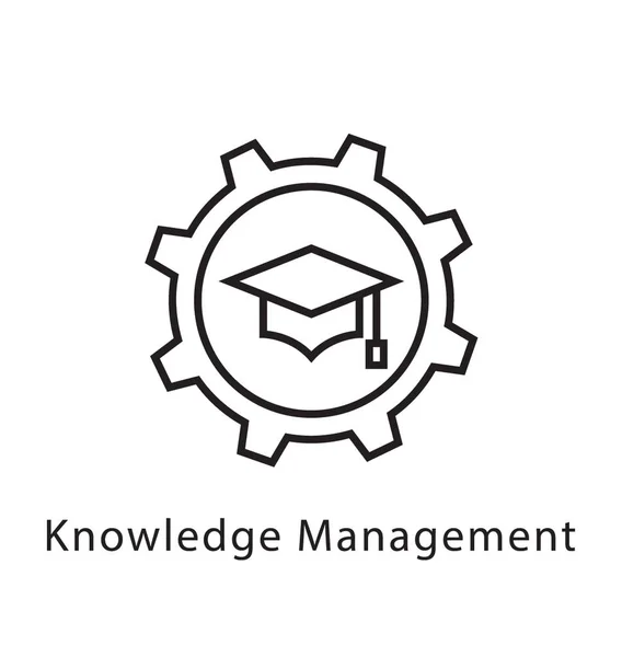 Knowledge Management Vector Line Icon — Stock Vector