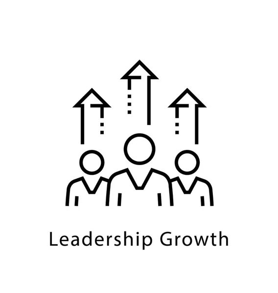 Leadership Growth Vector Line Icon — Stock Vector