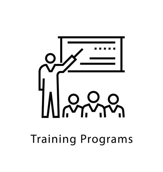 Ikona Linii Wektor Program Szkolenia — Wektor stockowy