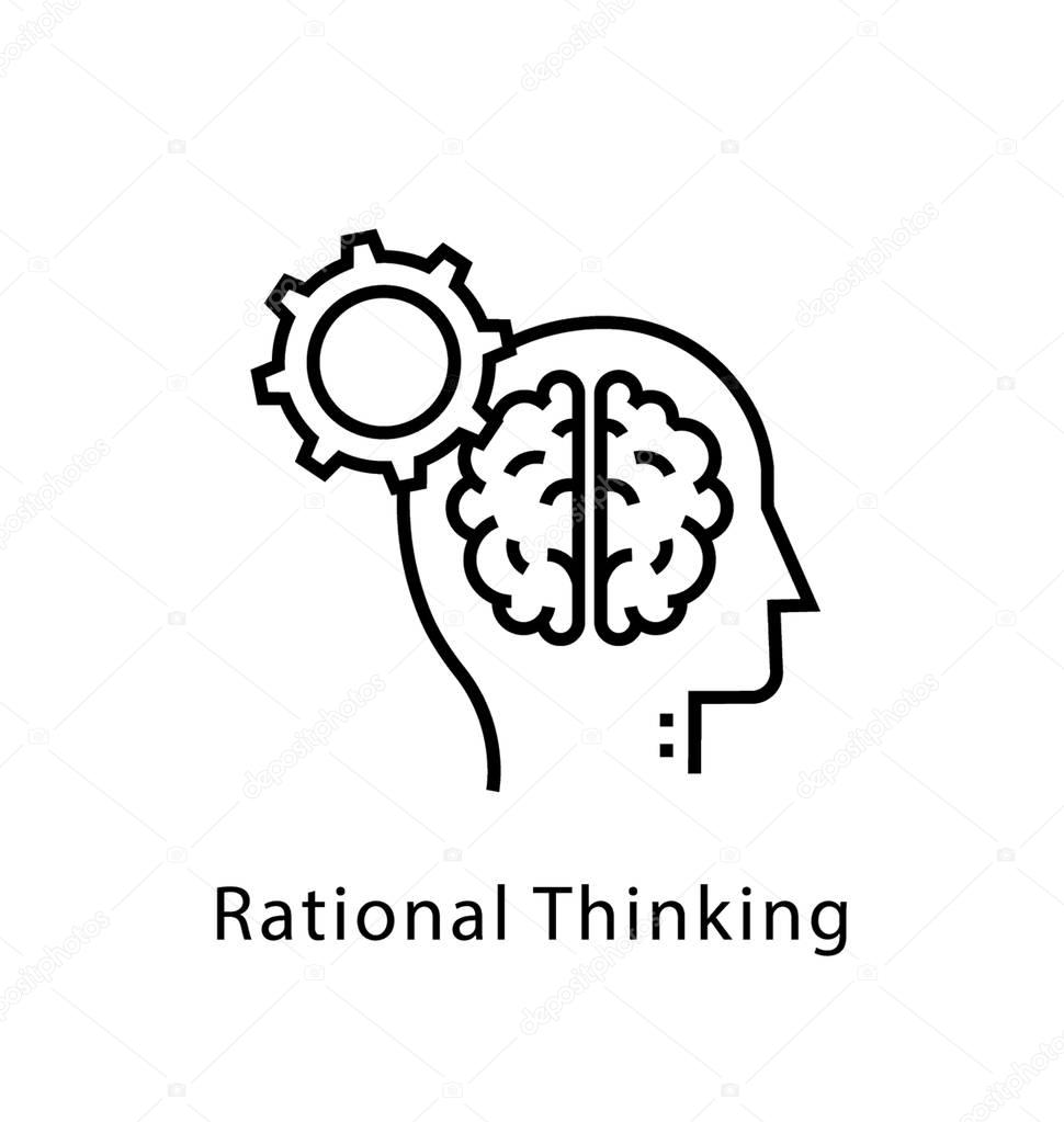 Rational Thinking Vector Line Icon