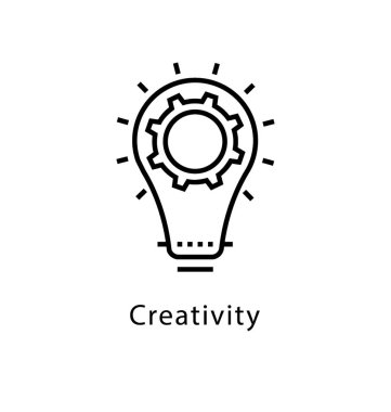 Yaratıcılık vektör satırı simgesi
