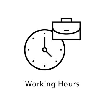 Çalışma saatleri vektör satırı simgesi