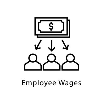 Çalışanın ücret vektör satırı simgesi