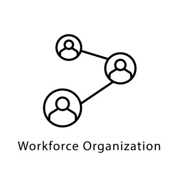 İşgücü organizasyon vektör satırı simgesi