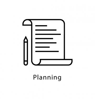 Planlama vektör satırı simgesi