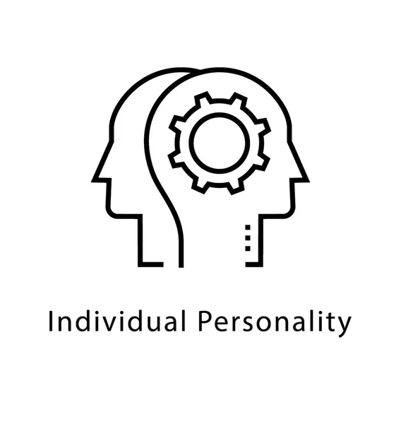 Personalidad Individual Vector Line Icon — Archivo Imágenes Vectoriales