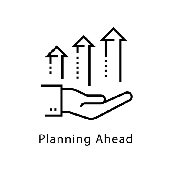 Planificación Por Delante Vector Line Icono — Vector de stock