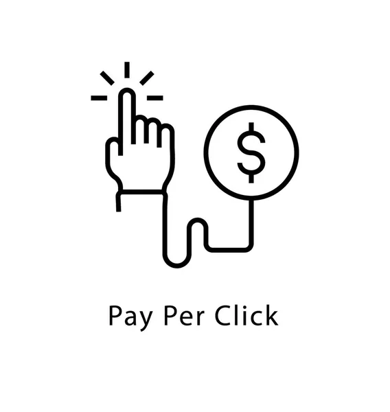 Pay Click Vektör Satırı Simgesi — Stok Vektör