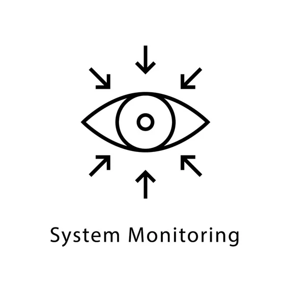 System Überwachung Vektor Linie Symbol — Stockvektor