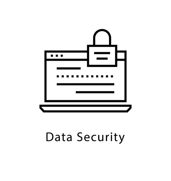 Data Security Vector Line Icon — Stock Vector