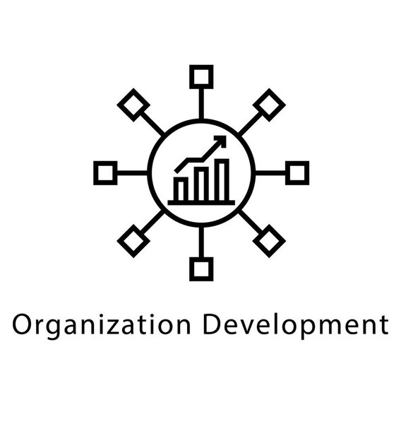 Значок векторной линии развития организации
