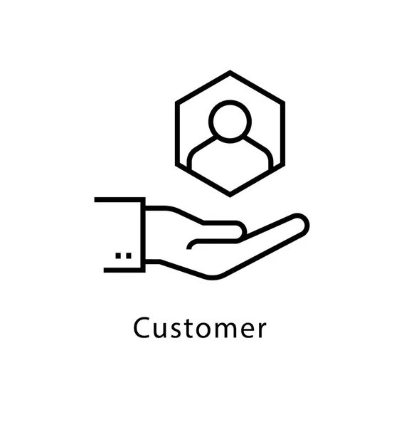 Иконка Векторной Линии Клиента — стоковый вектор