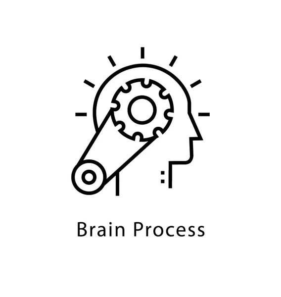 Proceso Cerebral Vector Line Icon — Archivo Imágenes Vectoriales