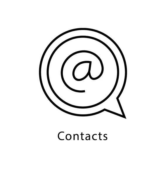 Contacts Icône Ligne Vectorielle — Image vectorielle