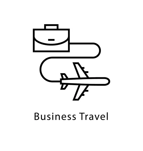 Business Travel Vektor Linje Ikonen — Stock vektor
