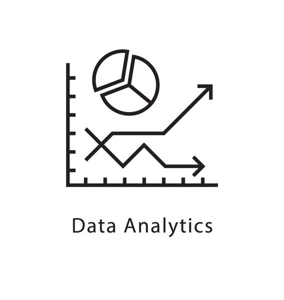 Ícone Dados Analytics Vetor Linha —  Vetores de Stock