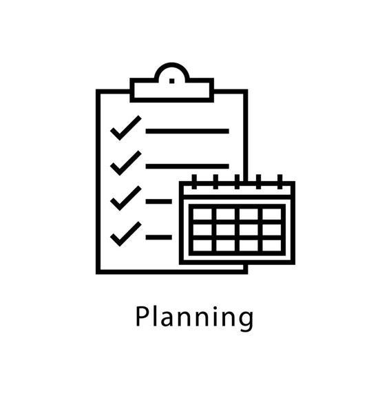 Icône Ligne Vectorielle Planification — Image vectorielle