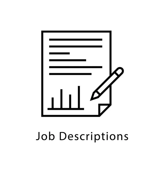 Job Description Vector Line Icon — Stock Vector