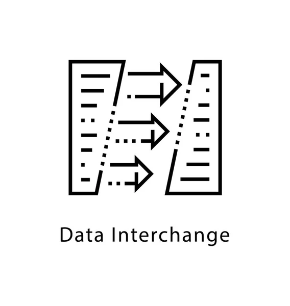 Intercambio Datos Vector Line Icon — Vector de stock