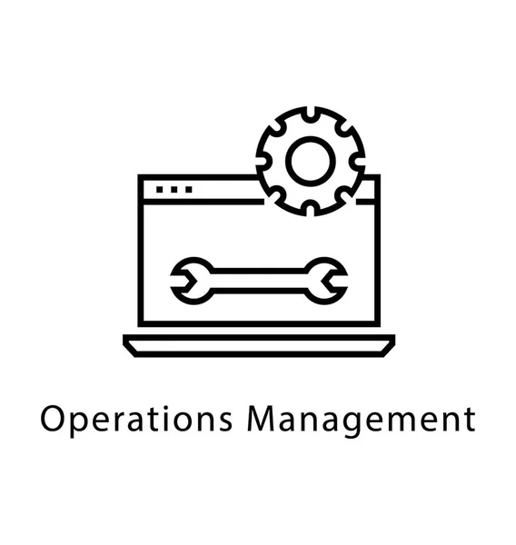 Gestión Operaciones Vector Line Icon — Vector de stock