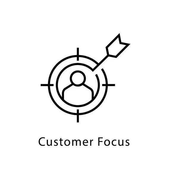 Kunden Fokus Vektor Linje Ikonen — Stock vektor