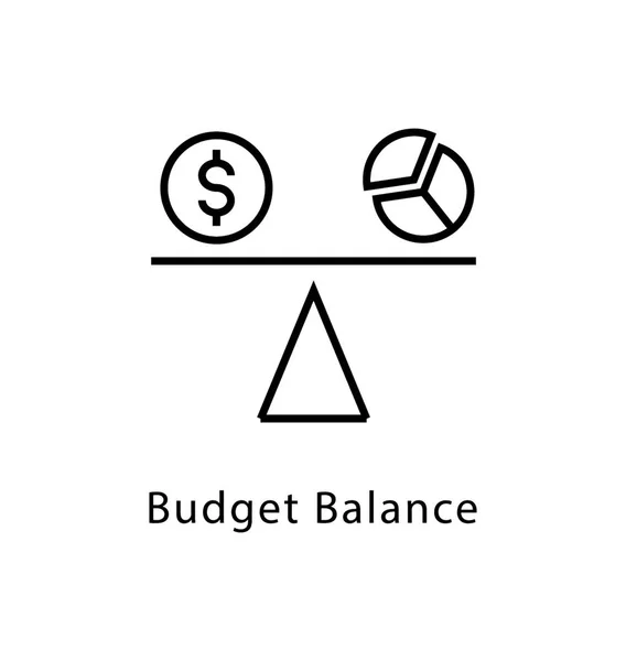 Solde Budgétaire Ligne Vectorielle Icône — Image vectorielle