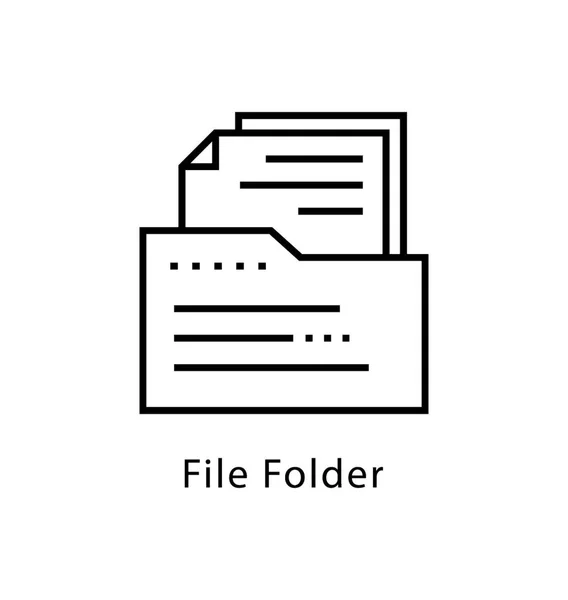 Carpeta Archivo Vector Line Icon — Vector de stock