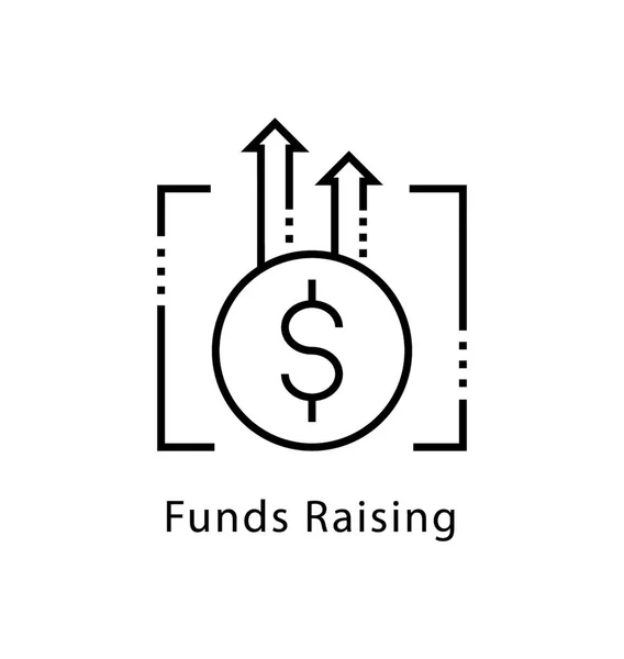 Fondsenwerving Vector Lijn Pictogram — Stockvector