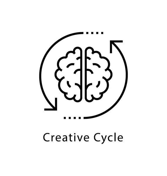 Креативний Цикл Векторна Лінія Піктограма — стоковий вектор