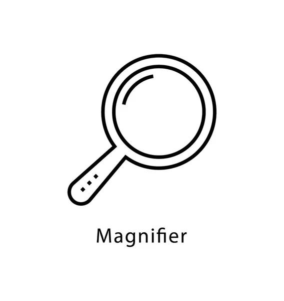 Magnifier Vector Line Icon — Stock Vector