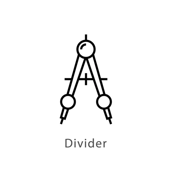 Icône Ligne Vectorielle Diviseur — Image vectorielle