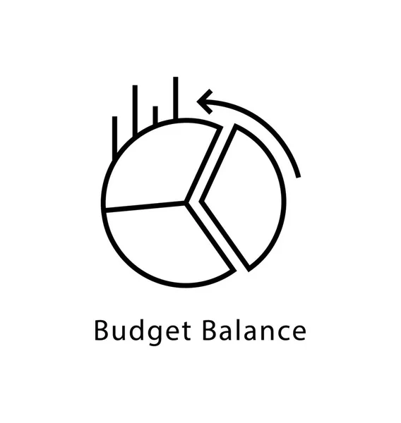 Solde Budgétaire Ligne Vectorielle Icône — Image vectorielle