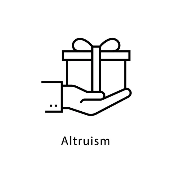Icône Ligne Vectorielle Altruisme — Image vectorielle