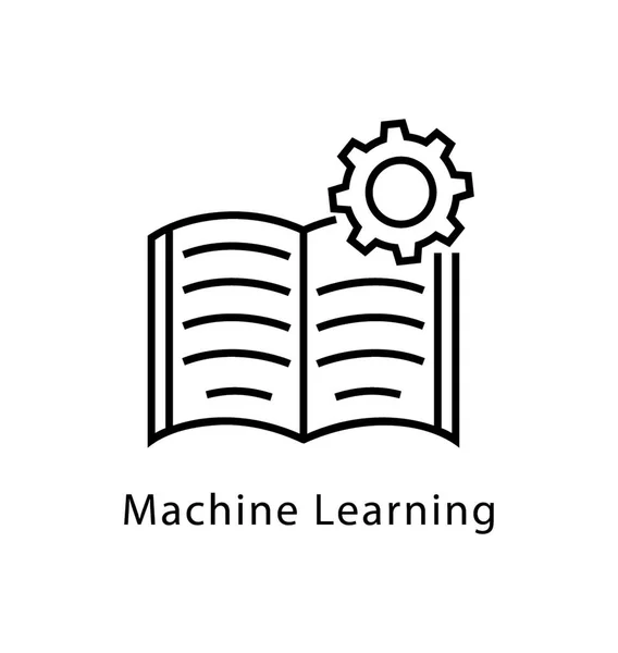 Maschinelles Lernen Vektor Liniensymbol — Stockvektor