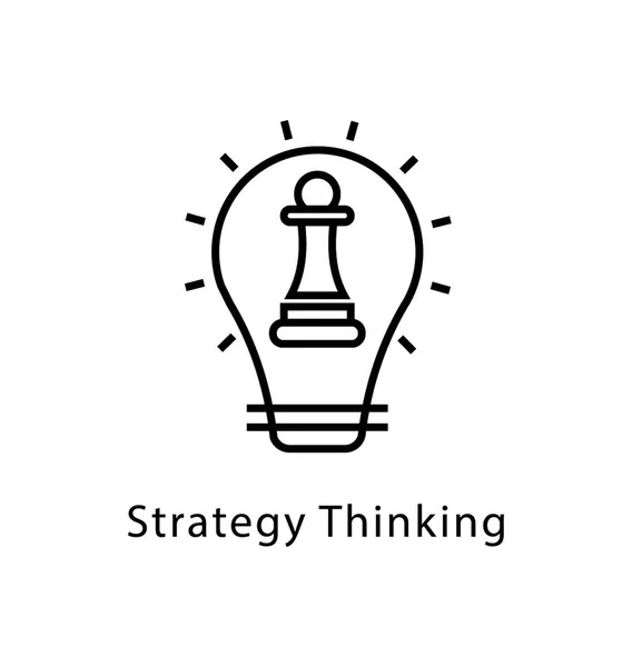 Stratejik Düşünme Vektör Satırı Simgesi — Stok Vektör