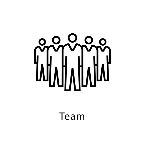 Team Vector Lijn Pictogram — Stockvector