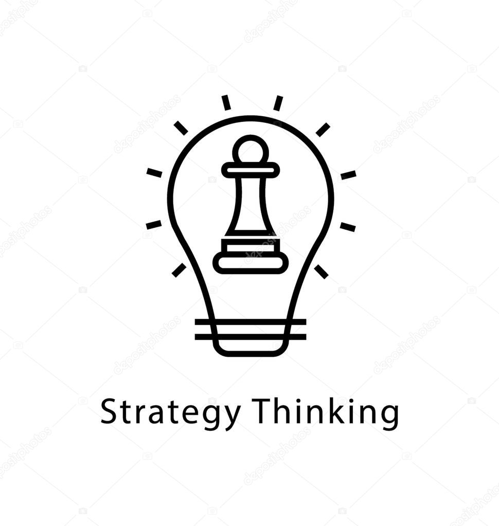 Strategic Thinking Vector Line Icon