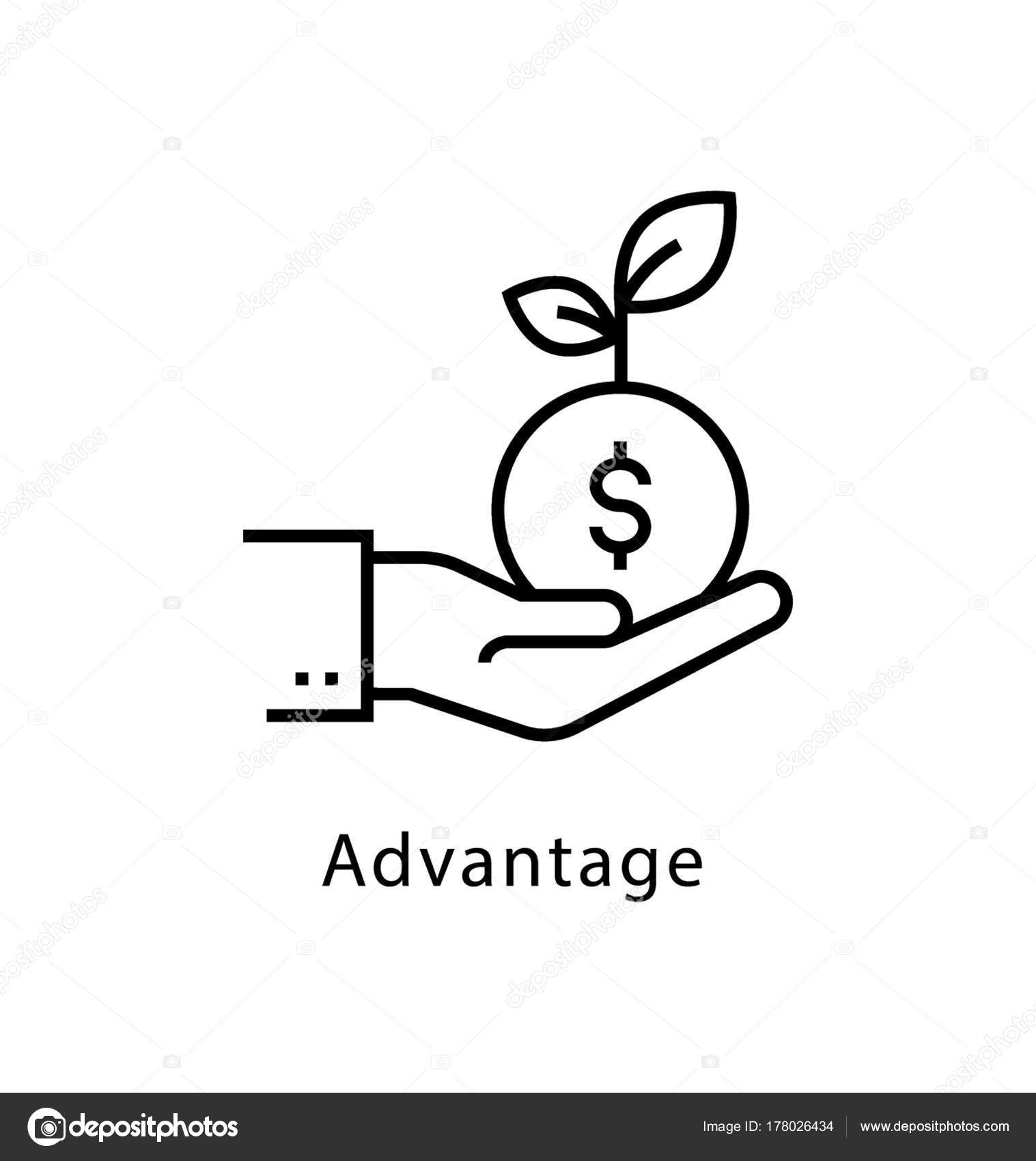 Vantagem Vector Line Ícone Vetor de ©creativestall 178026434, image size:1517x1700