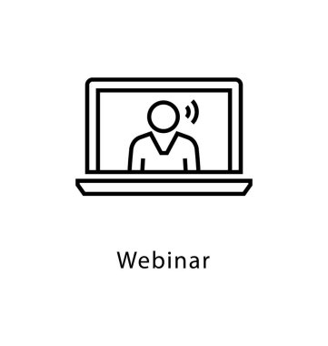 Webinar vektör satırı simgesi 