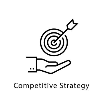 Rekabet stratejisi vektör satırı simgesi 