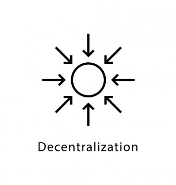 Adem-i merkeziyetçilik vektör satırı simgesi 