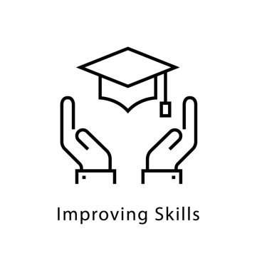 Gelişen becerileri vektör satırı simgesi 