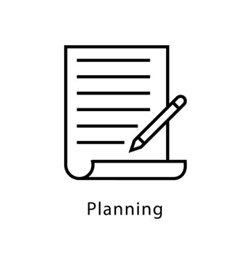 Planlama vektör satırı simgesi