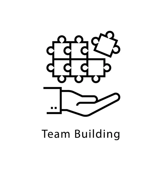 Team Building Vector Line Ícone —  Vetores de Stock