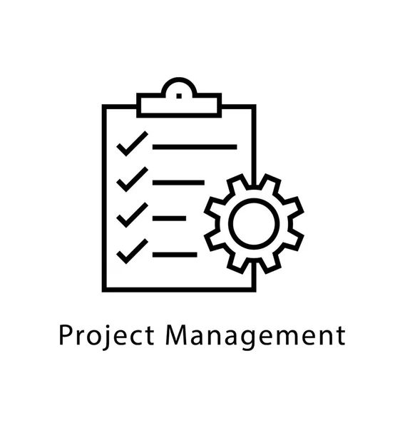 Icône Ligne Vectorielle Gestion Projet — Image vectorielle