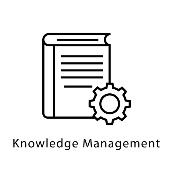 Knowledge Management Wektor Linii Ikona — Wektor stockowy