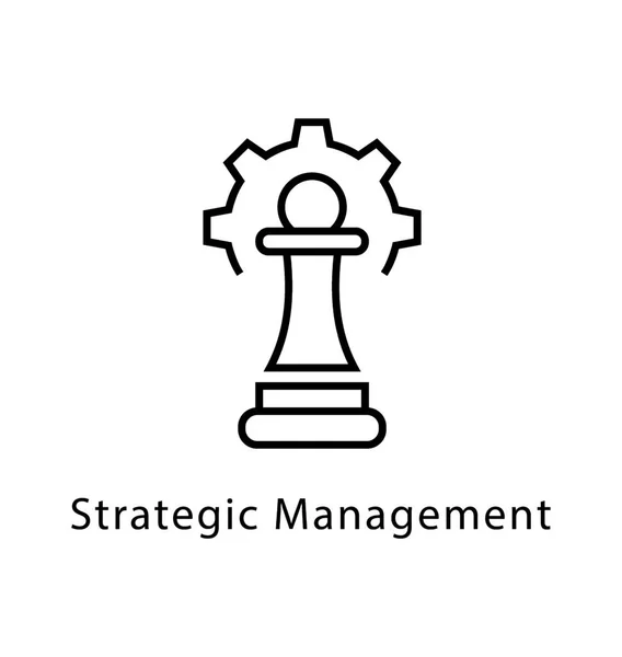 Strategic Management Vector Line Icon — Stock Vector