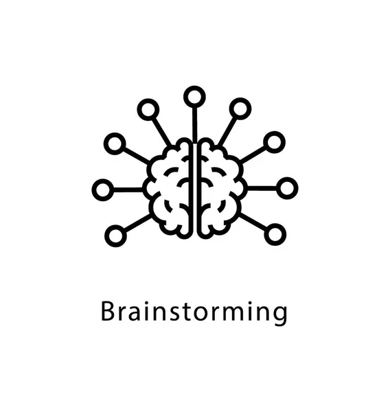 Icono Línea Vectorial Lluvia Ideas — Archivo Imágenes Vectoriales