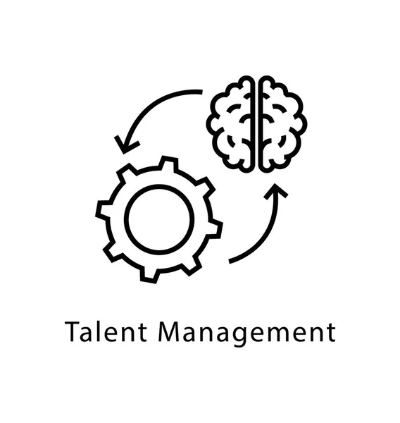 Talent Management Vector Line Icon — Stock Vector
